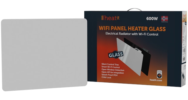 HEATIT WIFI ÞILOFN 600W GLER HVÍTUR H425 L520