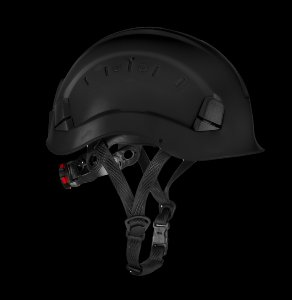 Öryggishjálmur IQ með hökubandi, svartur