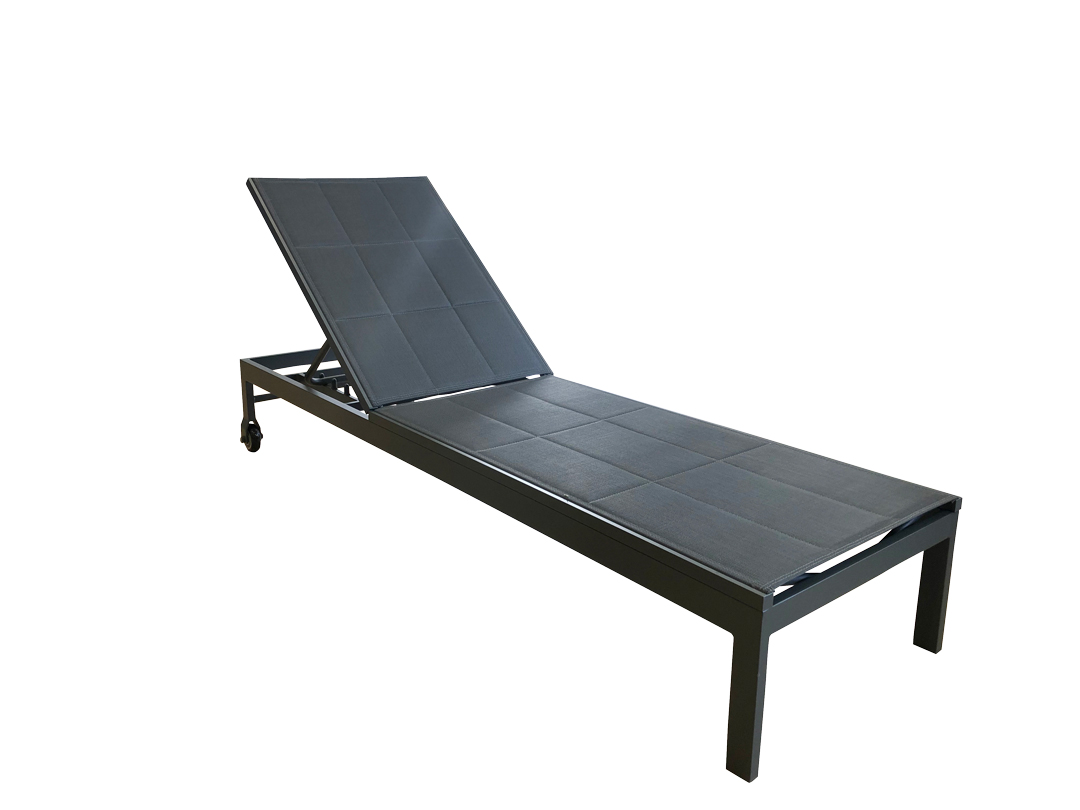 Sólbekkur úr áli grár / dökk grár 4 stillingar