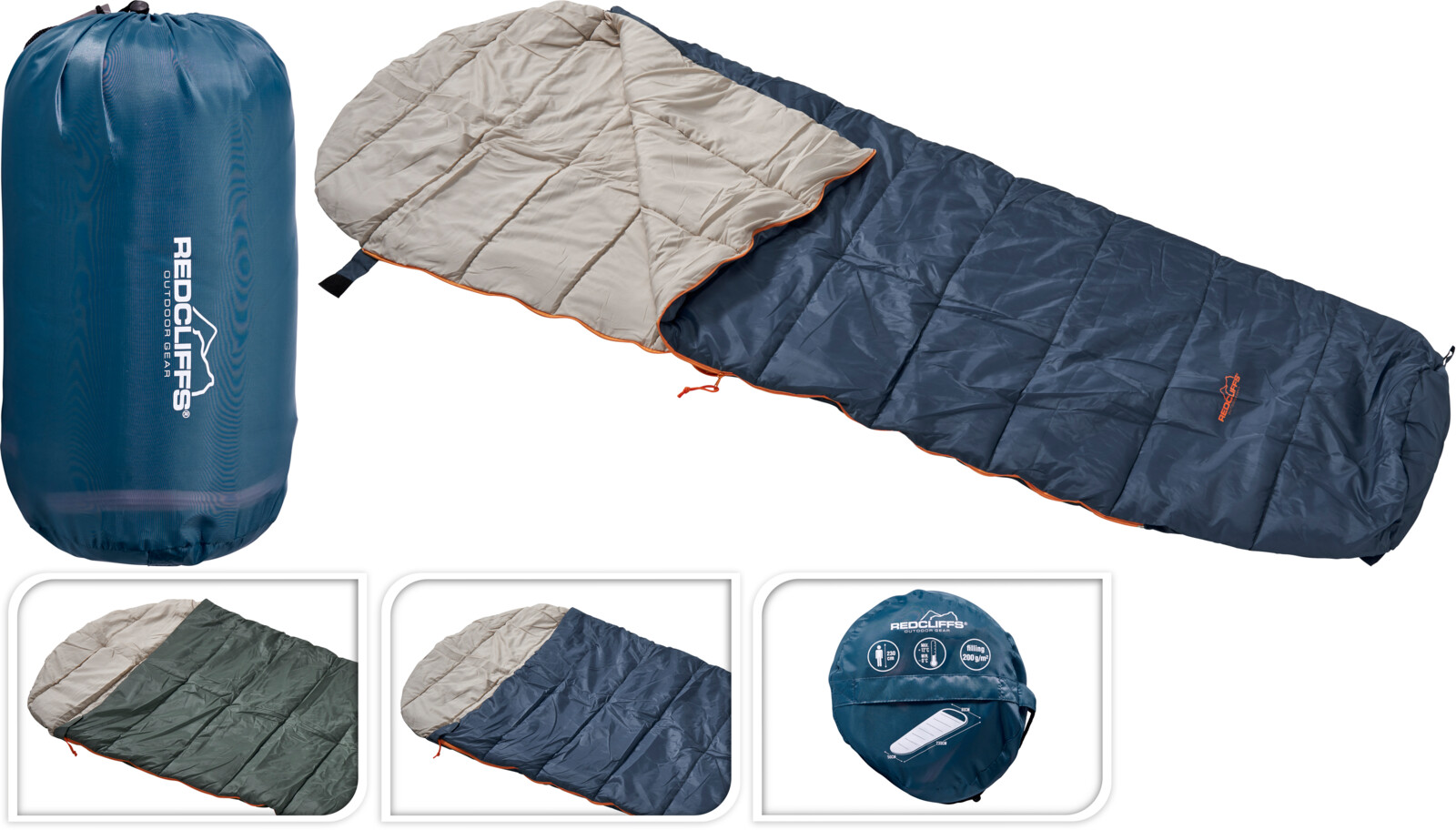 Svefnpoki umslag poly 230cm 200gr 2 litir