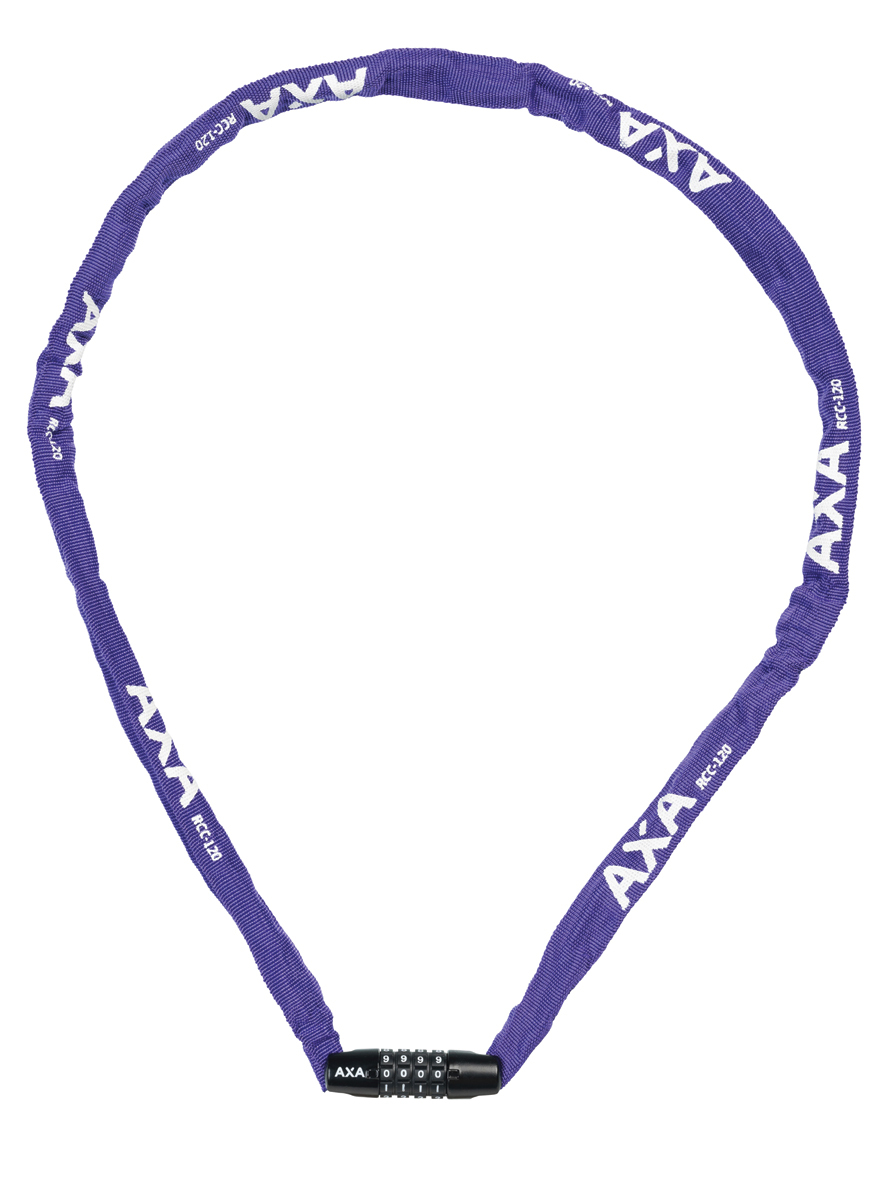 Reiðhjólalás talnalás 120 cm fjólublár AXA
