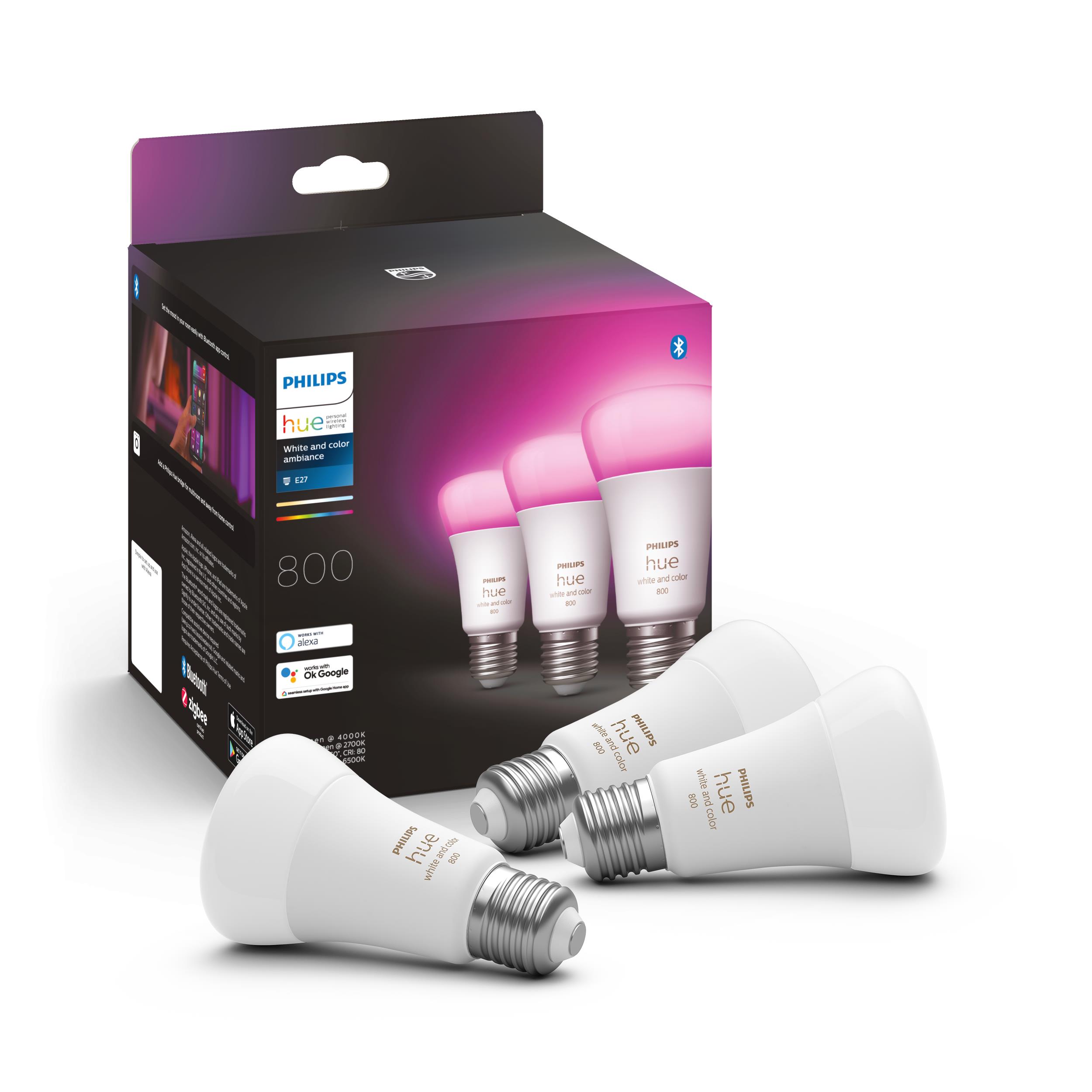 HUE Almenn RGBW 3 Pack 9W E27 Bluetooth