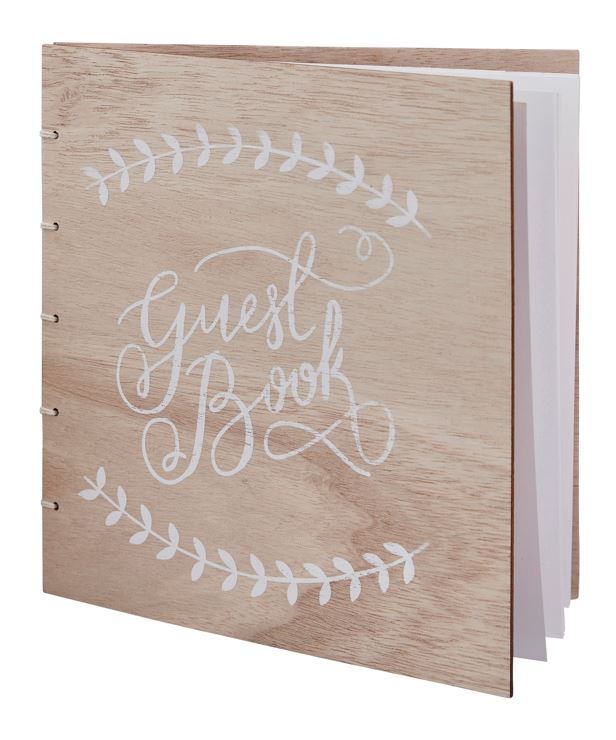 Gestabók með viðarkápu