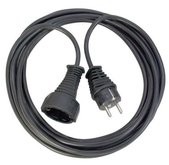 Framlengingarsnúra 3m Svört H05VV-F3G1,5 Gæða snúra