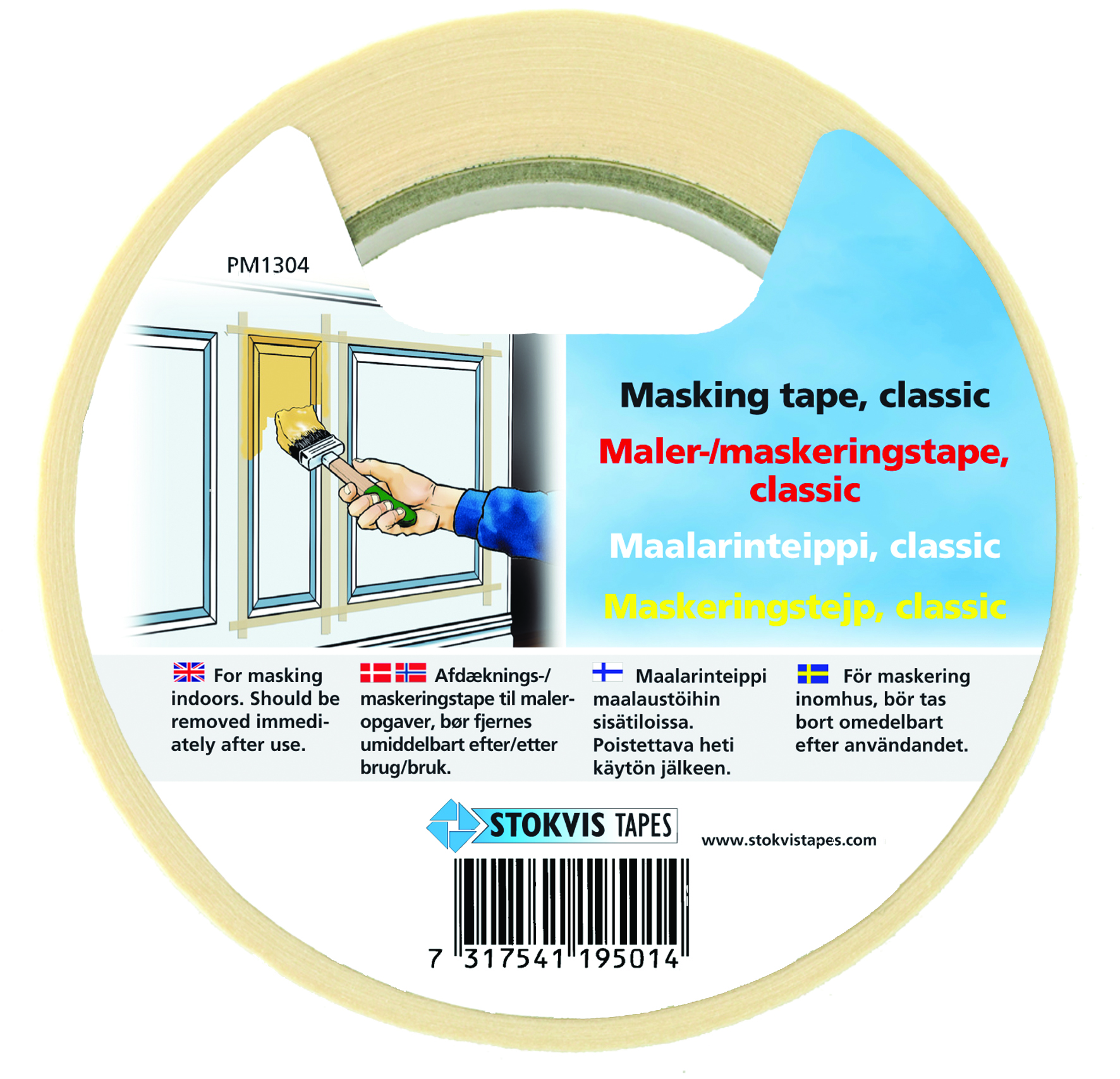 Stokvis málningarlímband 50mm x 50m