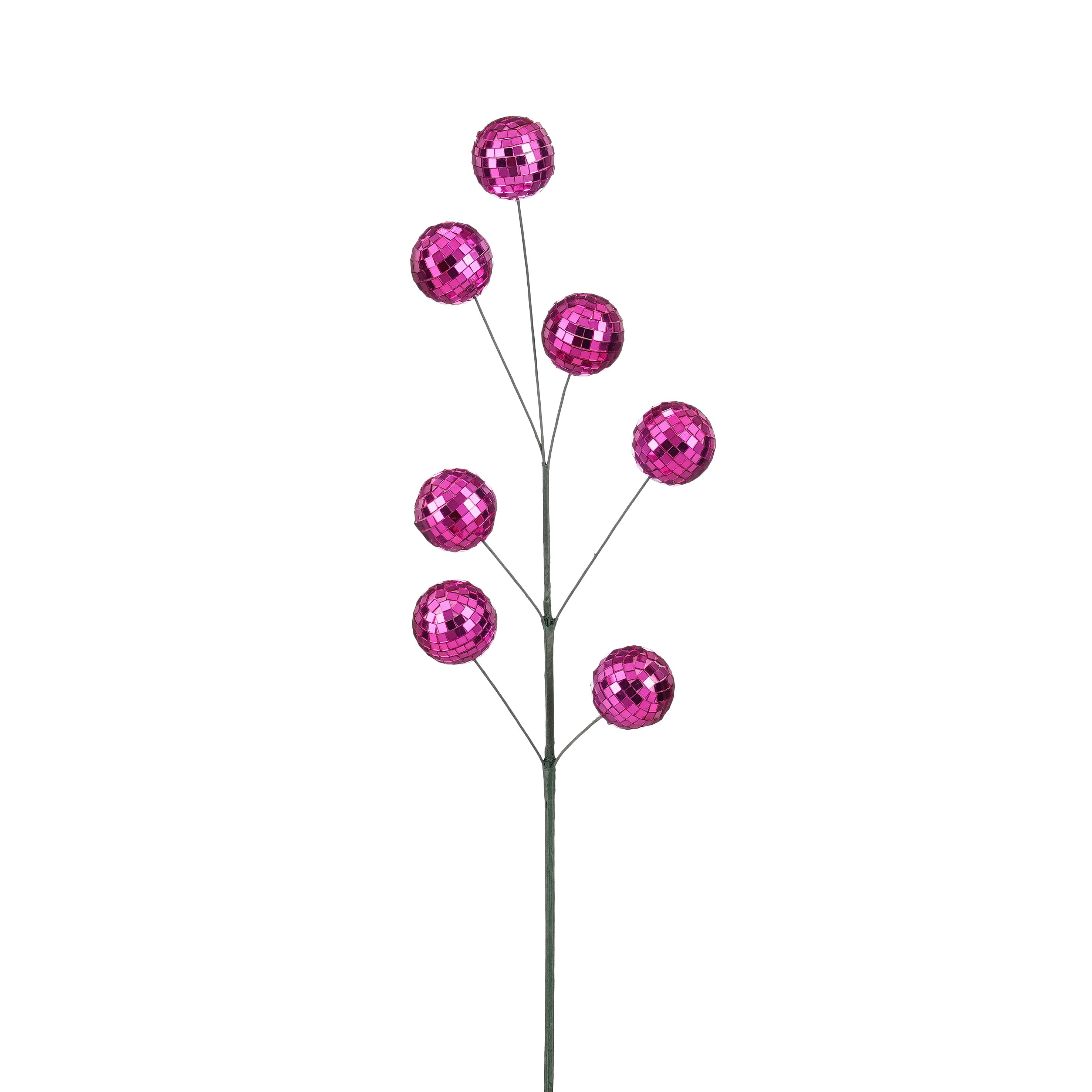 Grein með speglakúlum h60cm bleik