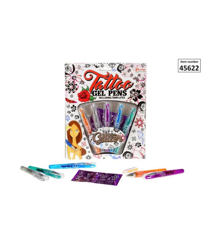 Tatto-Gelpennar 5stk. Spjald (12)