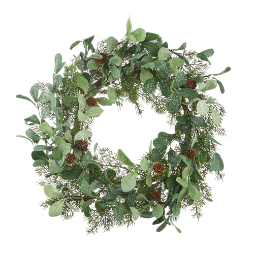 Gervi krans eucalyptus snjór 60cm