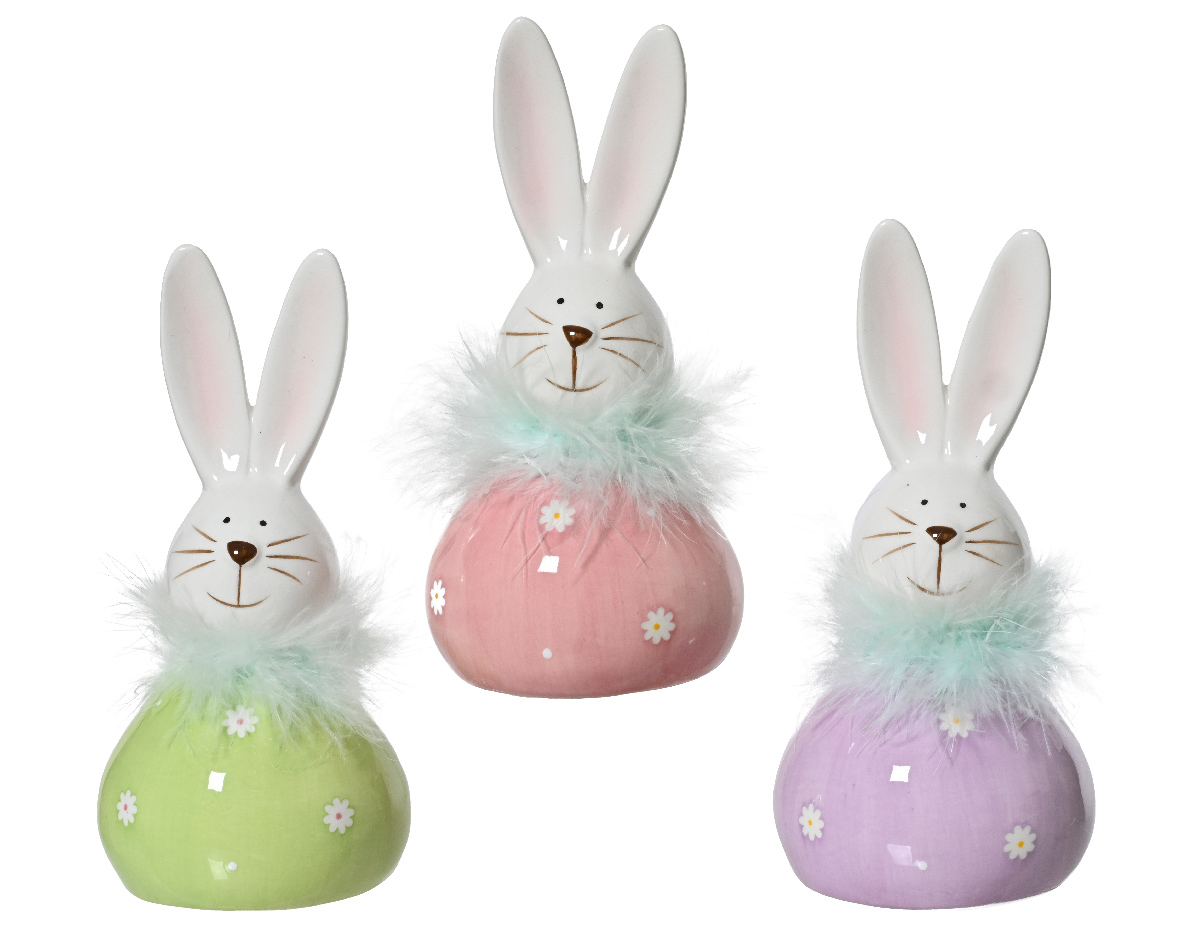 Kanína stytta ýmsir litir 6,5*7,2*h15,2cm