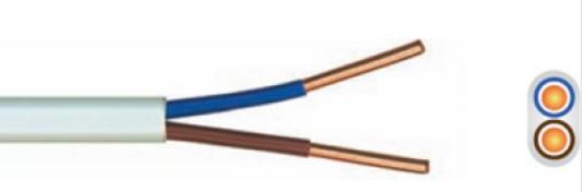 LAMPASN.H03VVH2-F 2X0,75 FLÖT HVÍT 100M, FLÖT HVÍT SNÚRA.