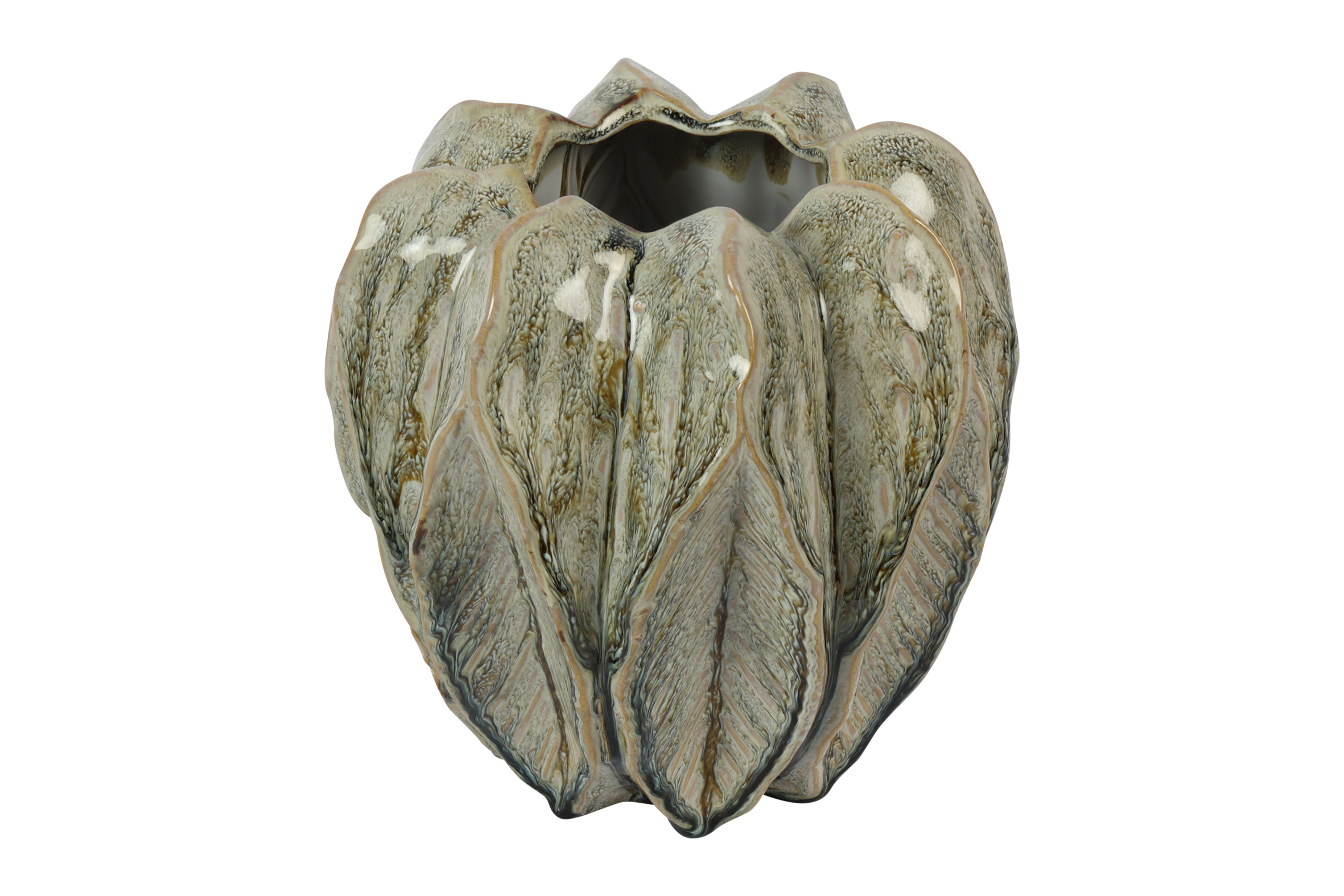 Vasi Levi leaf m grænn 18,5*h19cm
