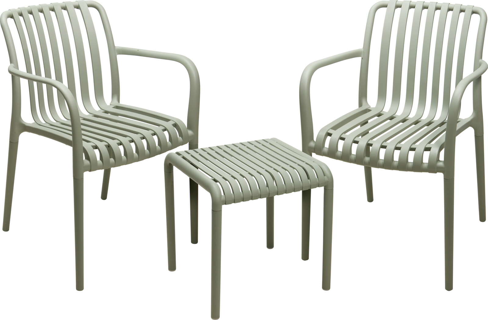 Garðsett 2stólar+borð plast grænt