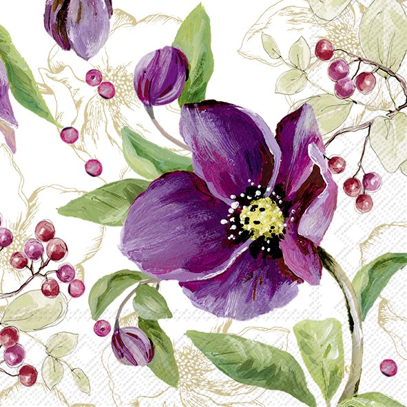 Servíettur 25*25cm Rose noel gold