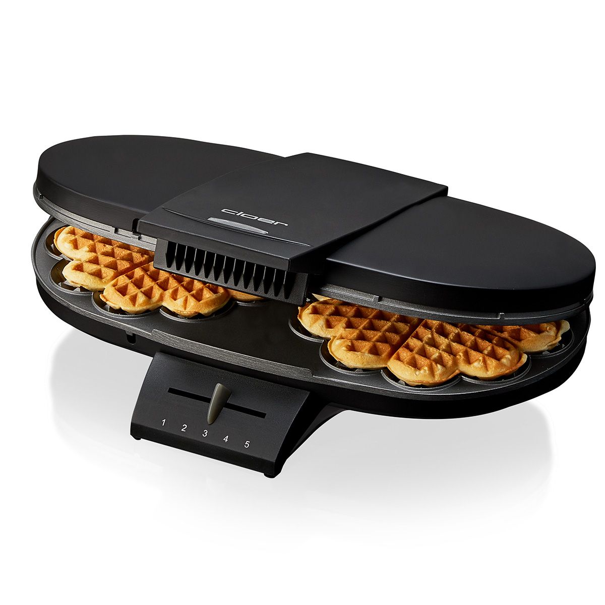 Vöfflujárn Cloer tvöfalt 1300W svart