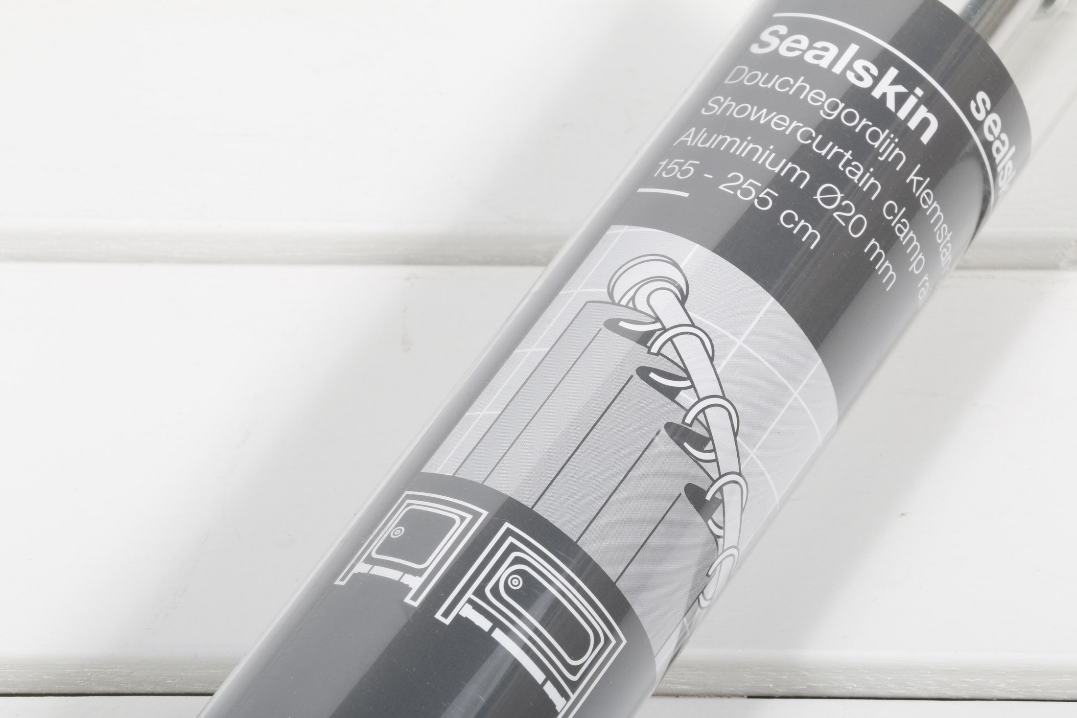 WC baðhengisslá 155 x 2555 cm silfur Sealskin