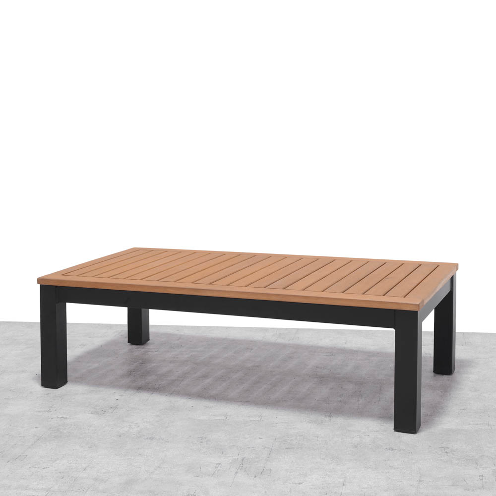 Garðsófaborð SC 100x50cm svart ál tré