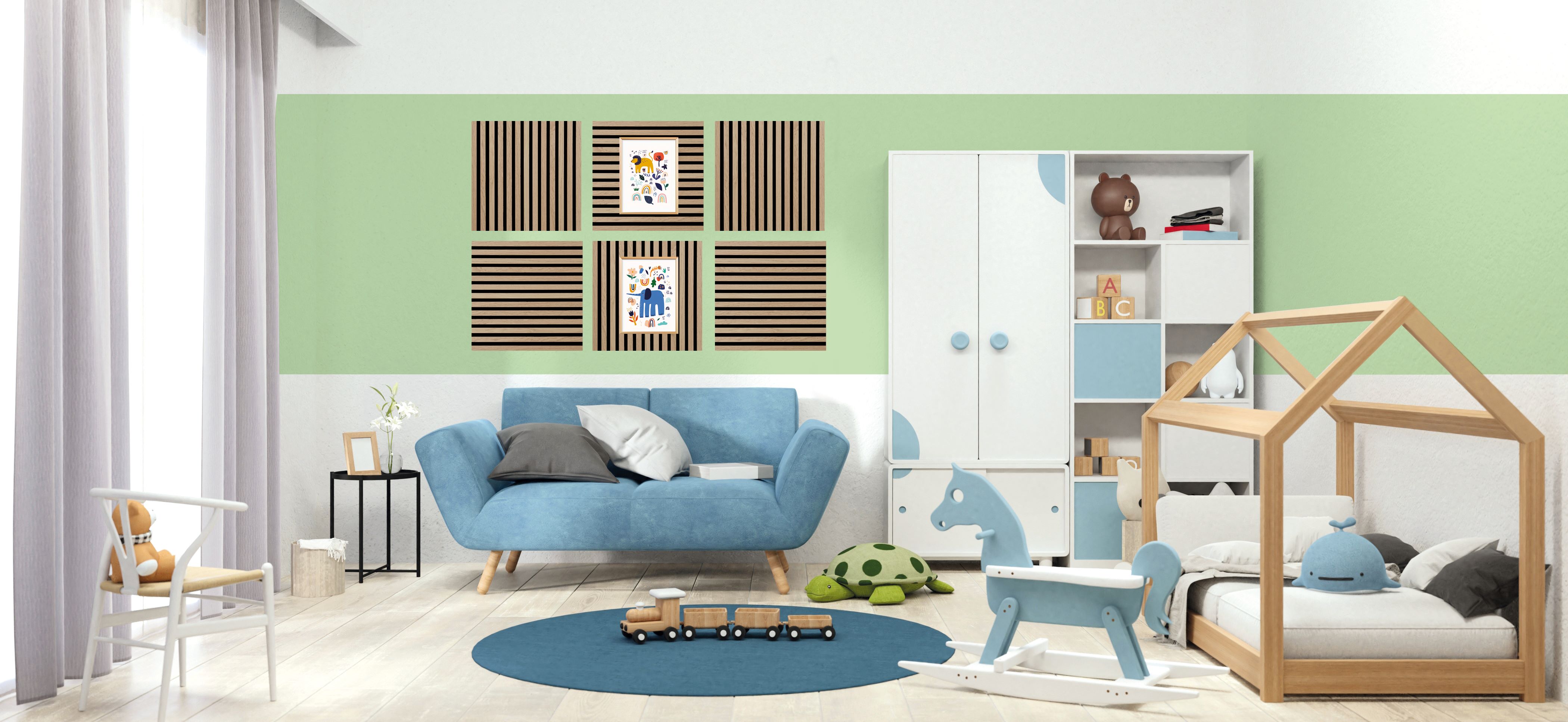 Hljóðdempandi plata Square Eik 2 stk 22x520x520 mm