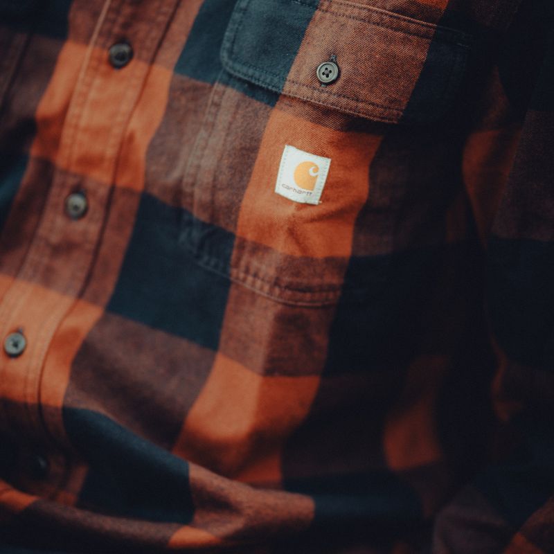 Carhartt köflótt bómullarskyrta rauðleit L