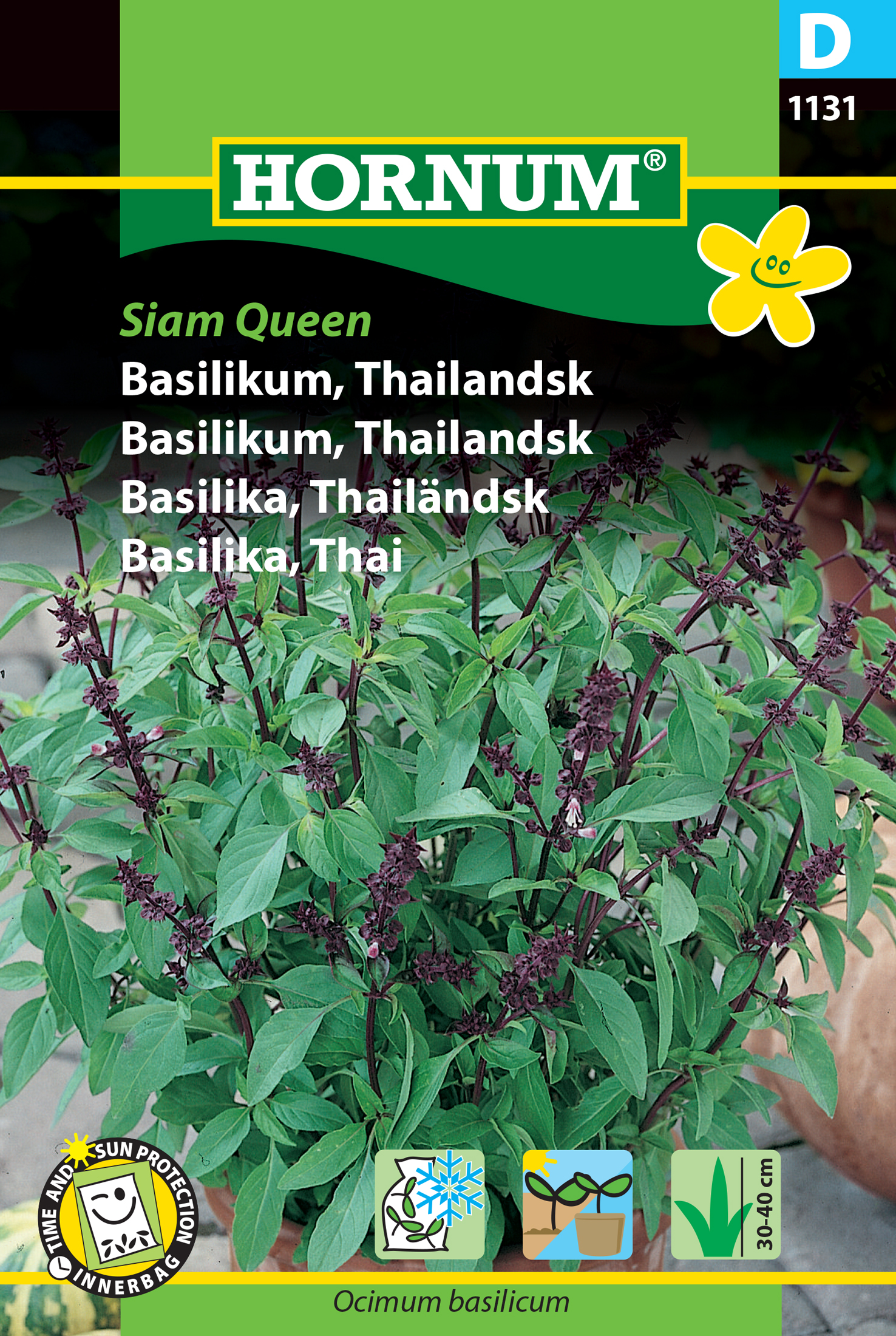 Fræ Basil Ocimum basilicum Siam Queen