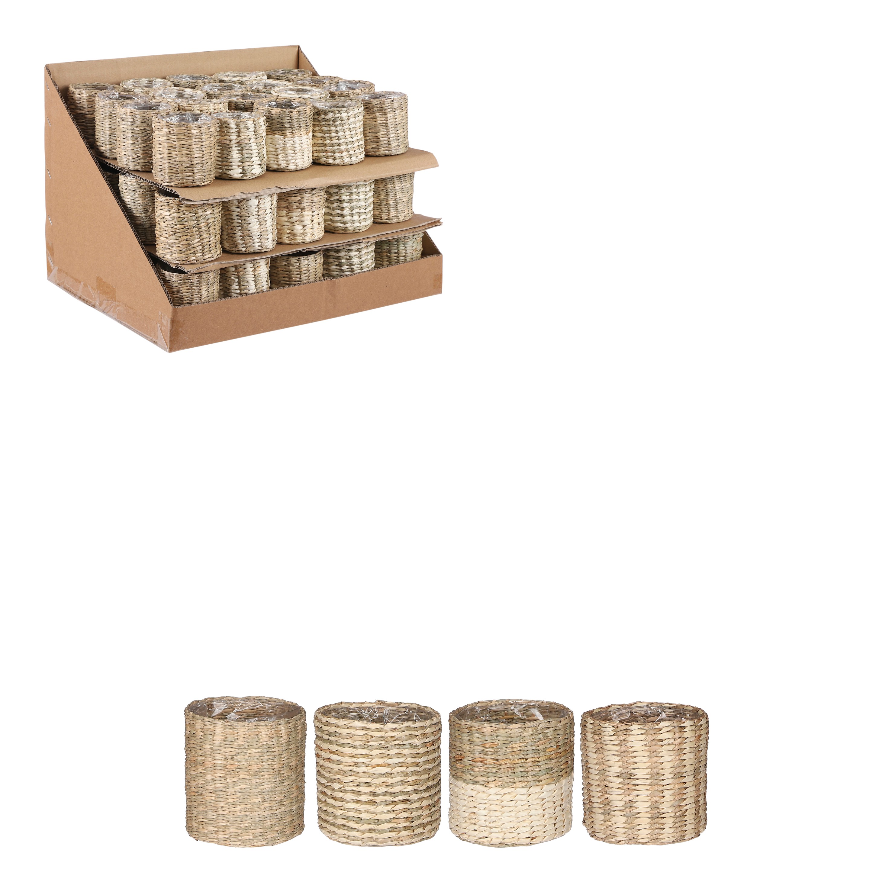 Bastpottur Alexis 7*h7cm ljósbrúnn