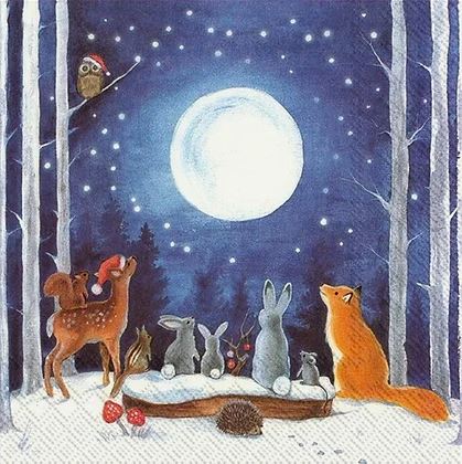 Servíettur Skógardýr 33*33cm