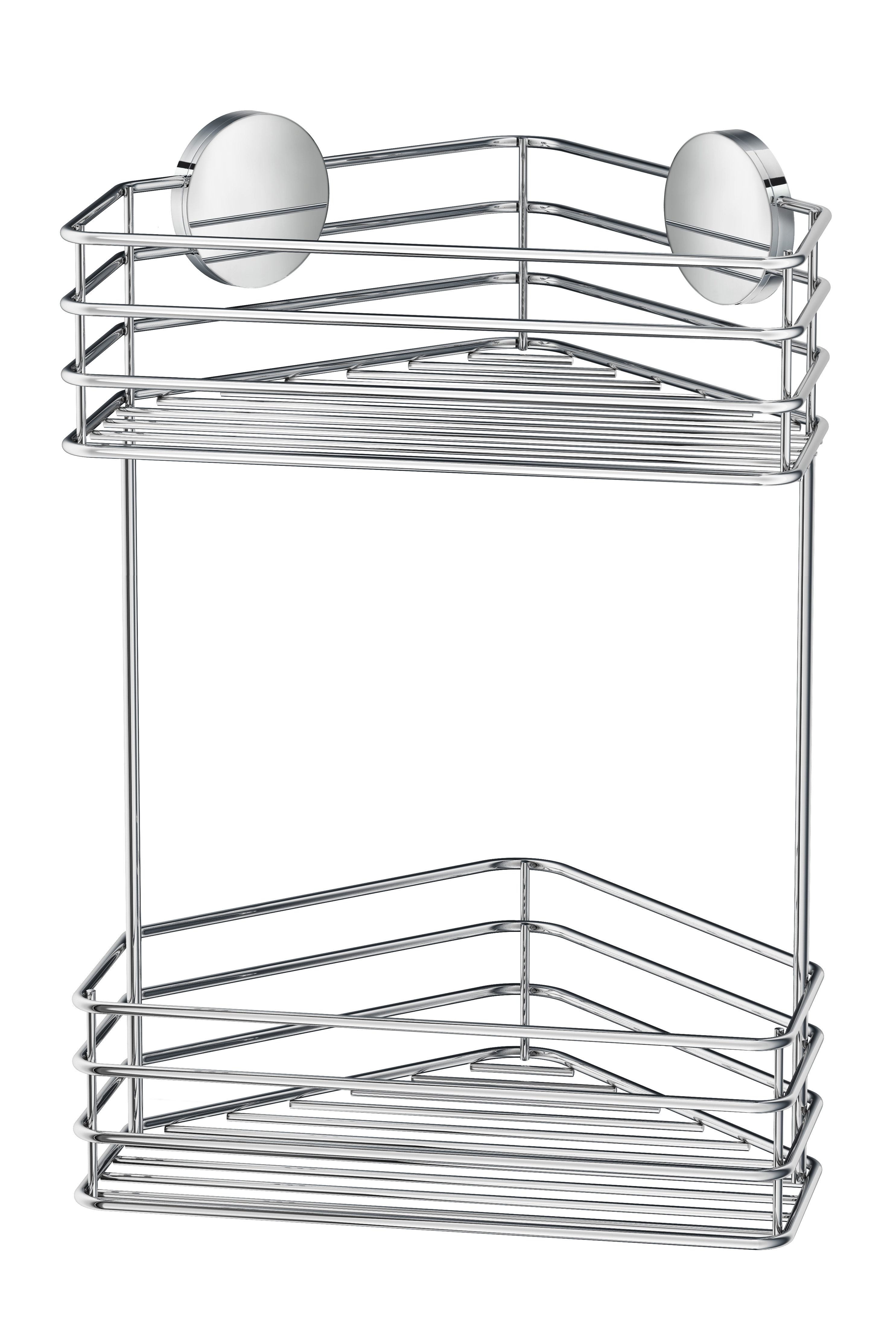 Tvöföld sturtukarfa í horn, króm