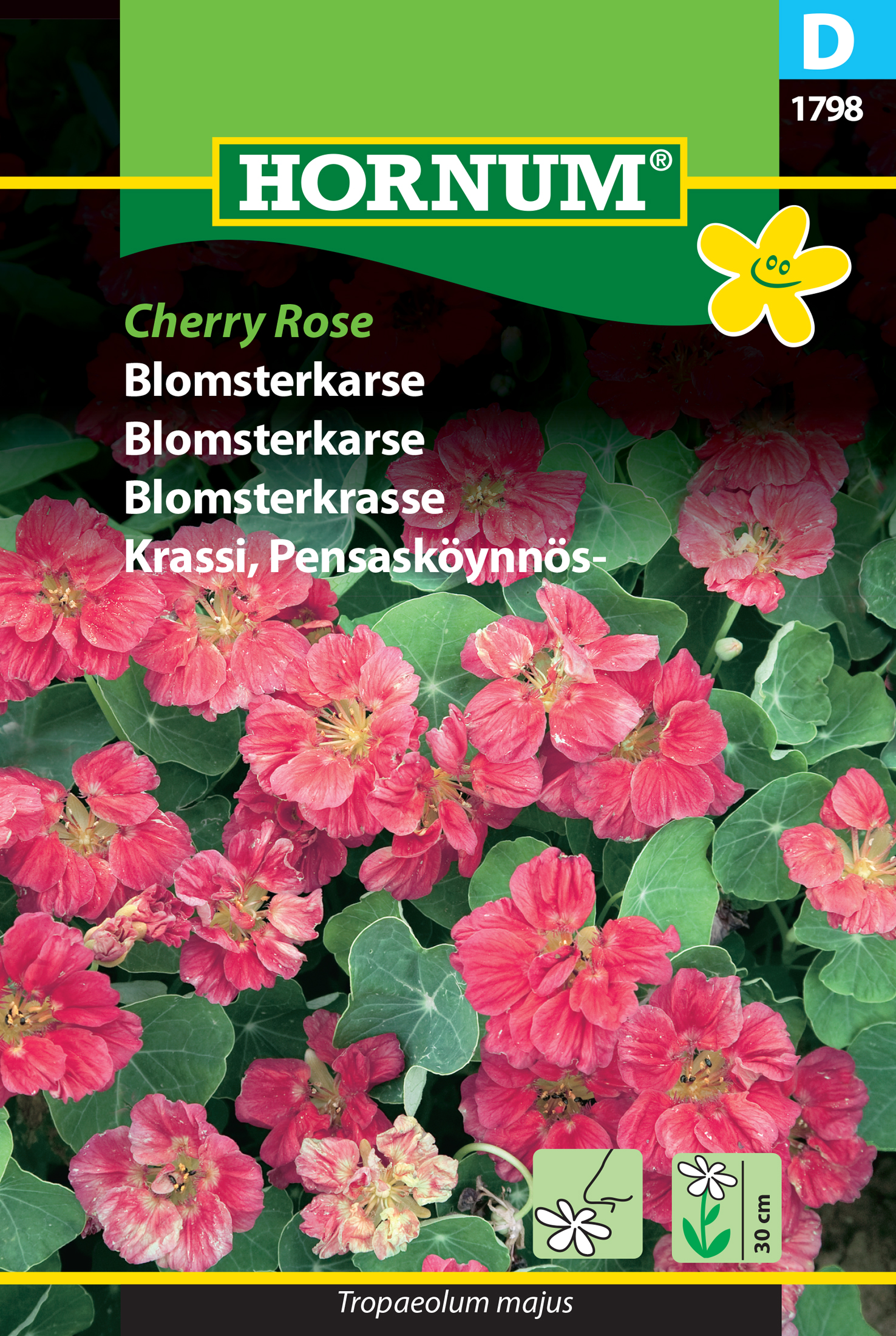 Fræ Skjaldflétta Tropaeolum majus Cherry Rose