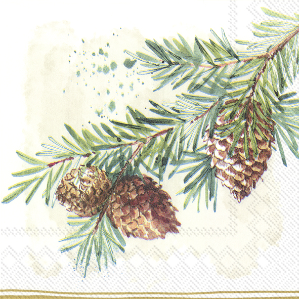 Servíettur Decorative Branches 33*33cm
