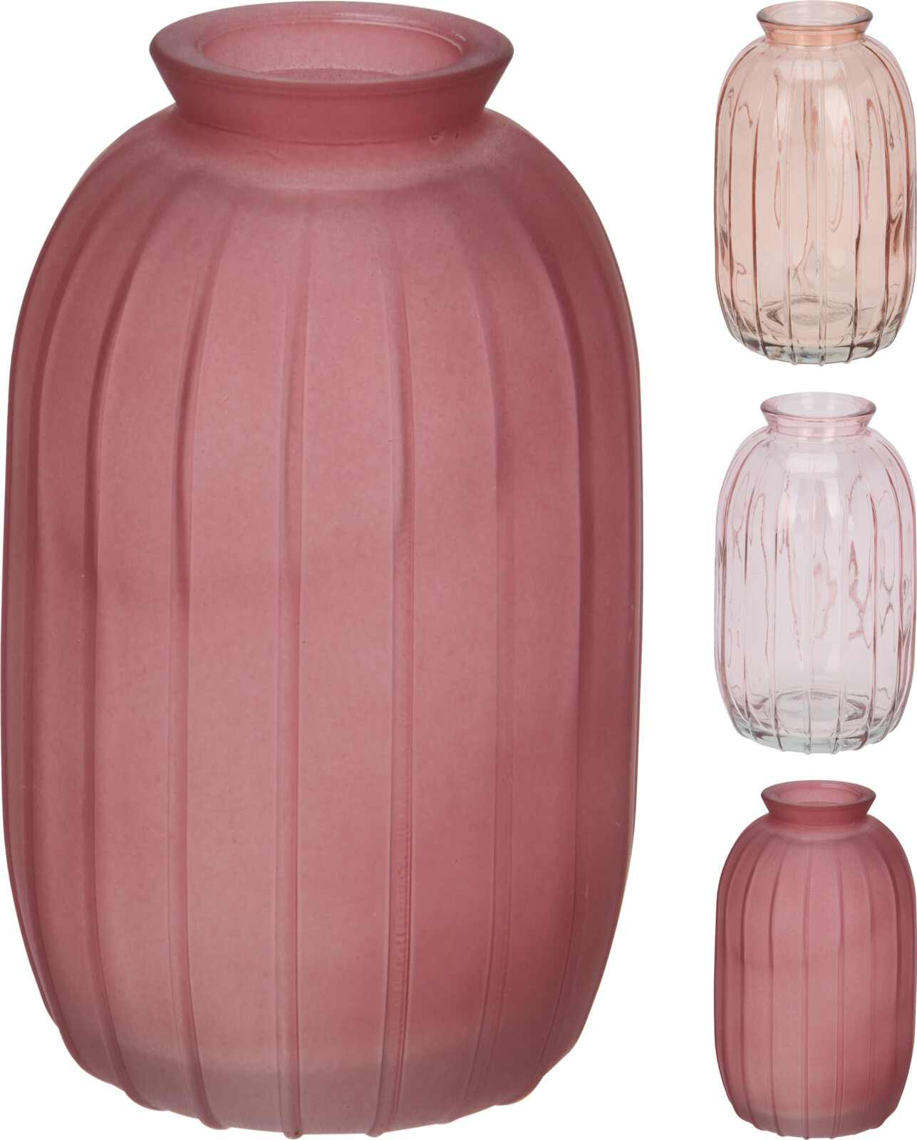 Vasi litað gler 12cm 3 litir