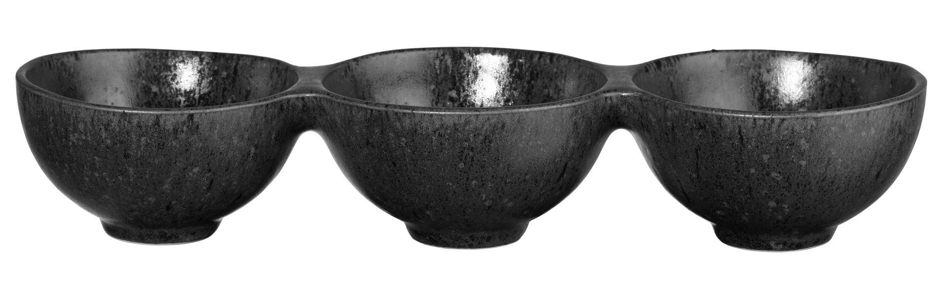 3ja hólfa skál, black iron