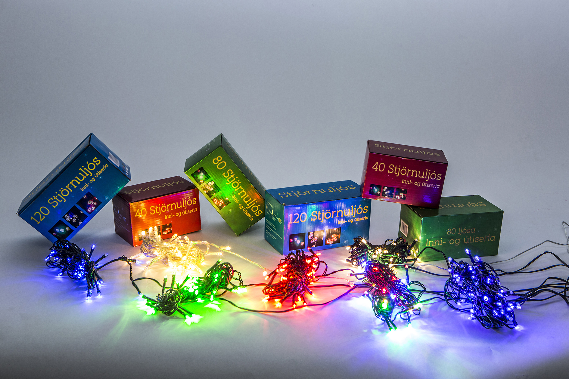 Stjörnuljós sería 200LED inni/úti marglit