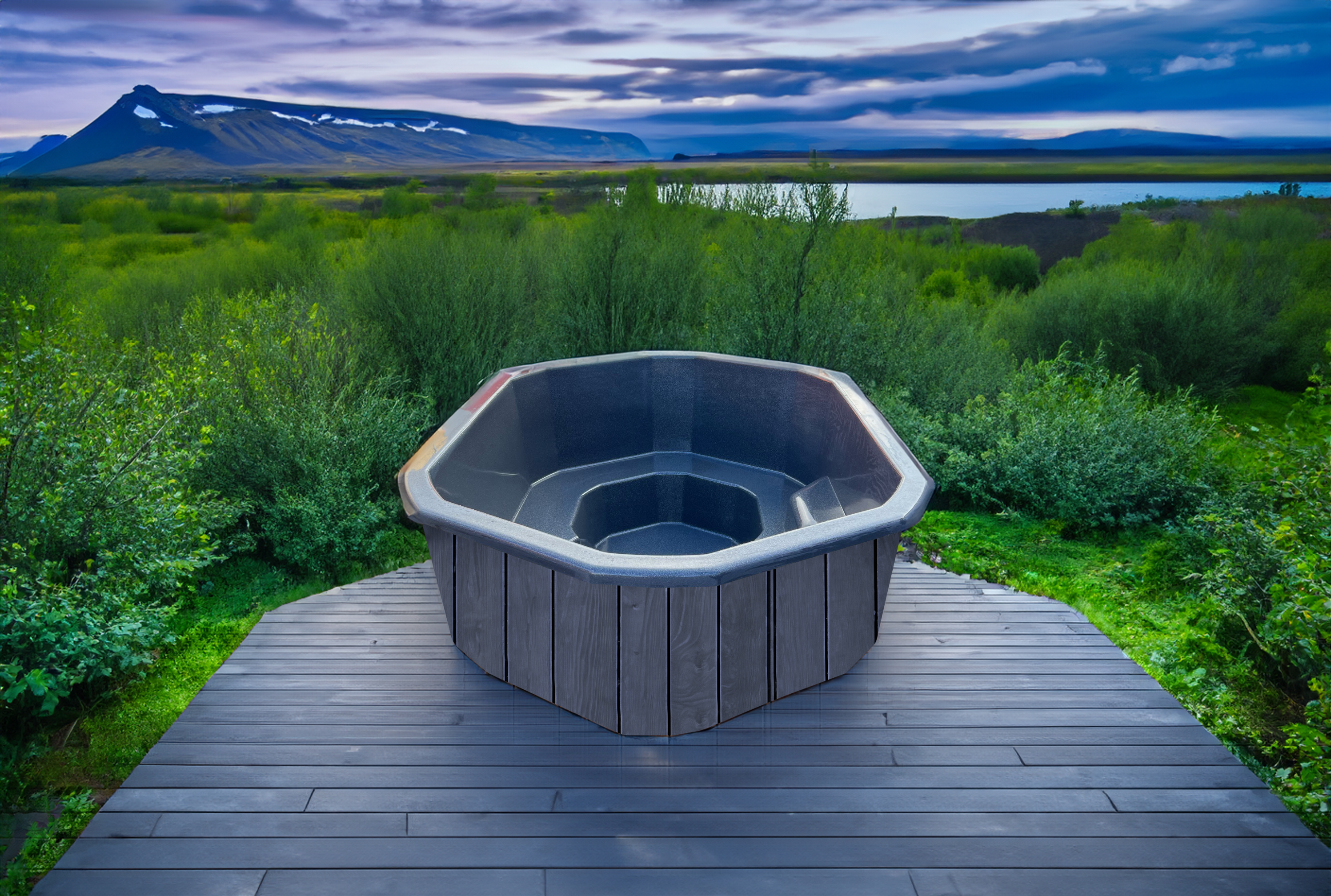 Hitaveituskel perlugrá 2200L trefjaplast