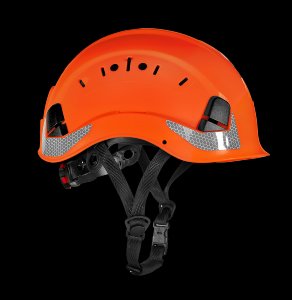 Öryggishjálmur IQ með hökubandi Hi-viz Orange