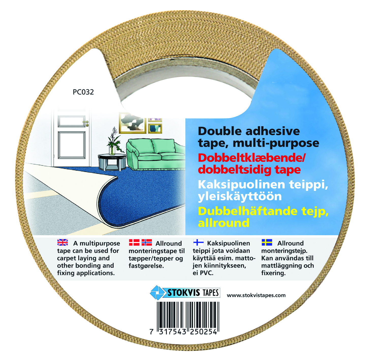 STOKVIS tvöfalt límband 50mm x 10m